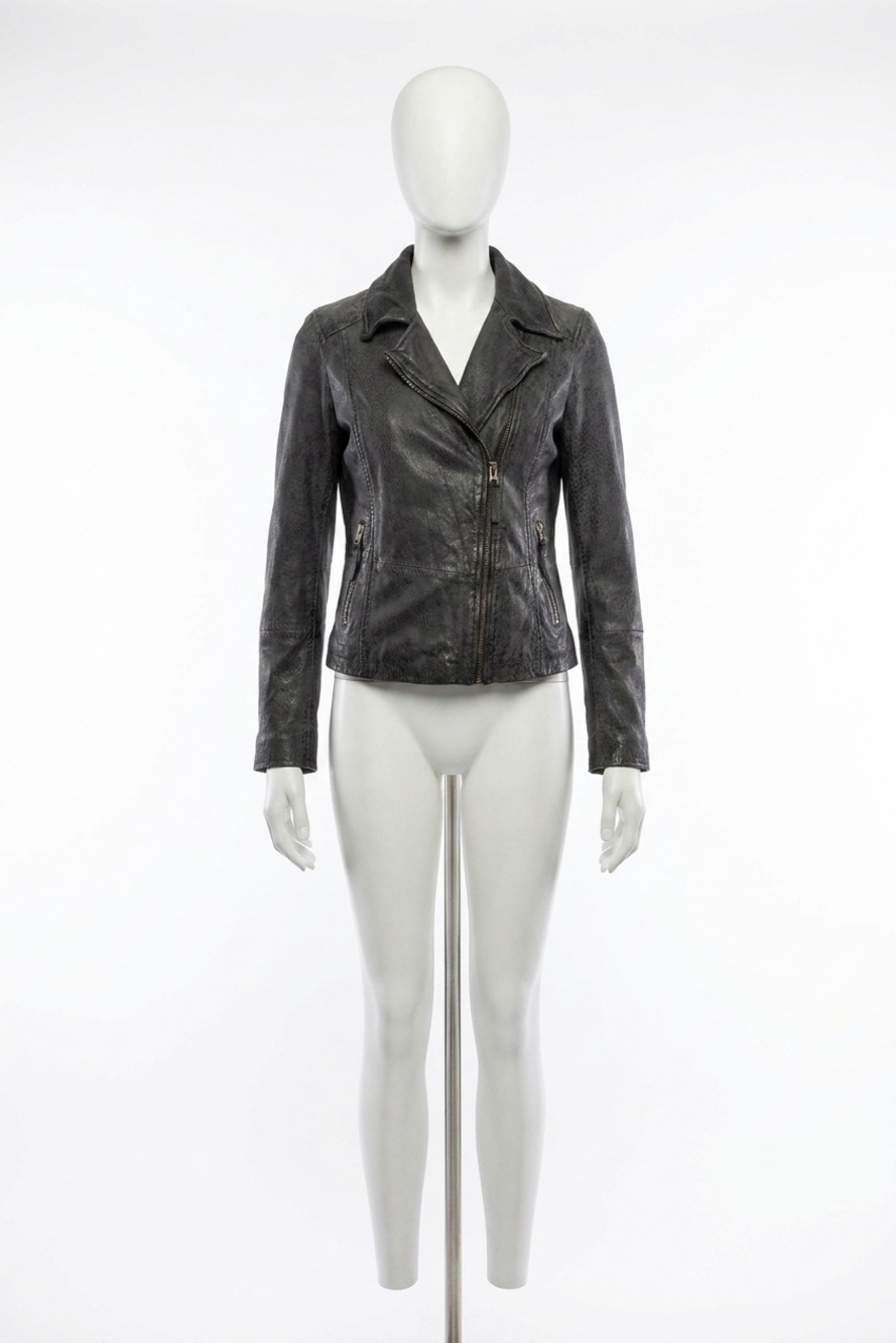 NEW MAURITIUS animala rf leather jacket in anthracite